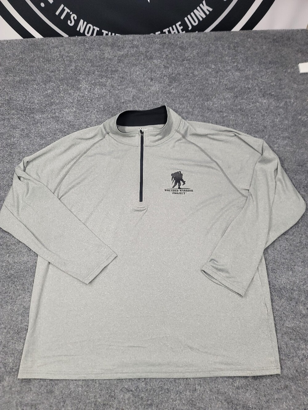 Under Armour Heat Gear Mens Wounded Warrior Project 1/4 Zip Pullover Gray Sz 3XL